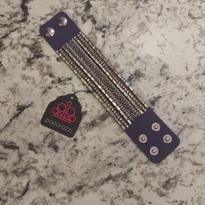 Paparazzi Silver and Purple Bracelet